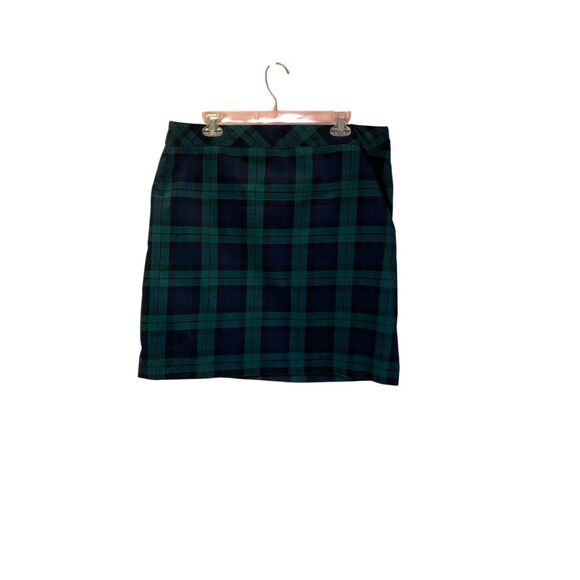 Talbots women’s green tartan plaid fully lined skirt S/16 P - Picture 2 of 4